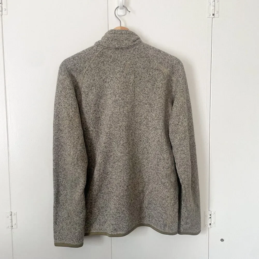 Men's Patagonia Quarter Zip Better Sweater Fleece in Bleached Stone, Sz Medium